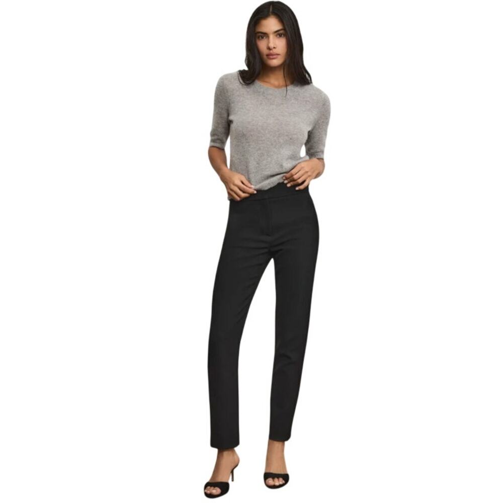 Veronica Beard Black Cropped Slim-Leg Pant
